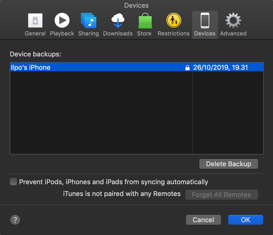 How to remove iOS backups from Mac