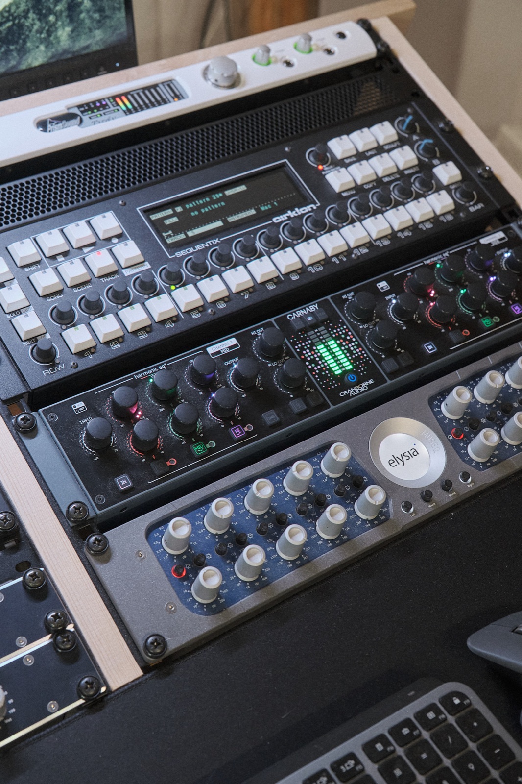 Analog rack: Elysia Museq, Elysia Xmax, Cranborne Carnaby HE2