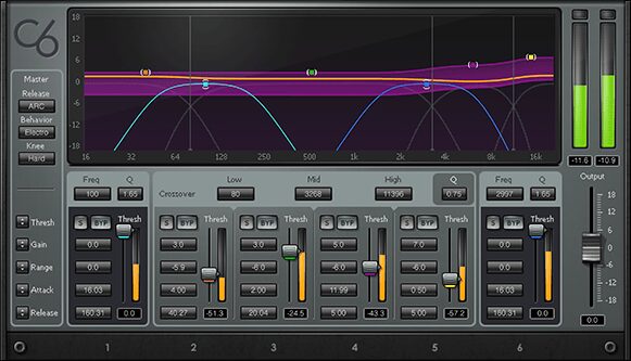 Waves C6 Multiband Compressor plugin interface