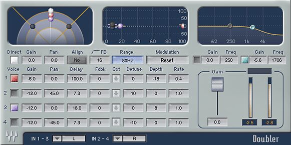 Waves Doubler plugin interface