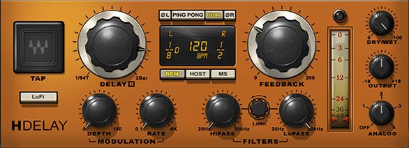 Waves H-Delay Hybrid Delay plugin interface