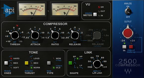 Waves API-2500 plugin interface