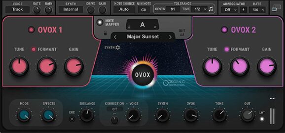 Waves Ovox Vocal Resynthesizer plugin interface